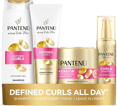 Pantene Defined Curls Bundle Shampoo 500ml Conditioner 350ml Keratin Mask 300ml