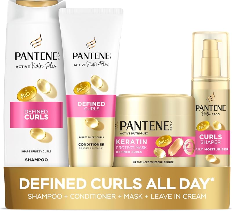 Pantene Defined Curls Bundle Shampoo 500ml Conditioner 350ml Keratin Mask 300ml