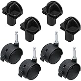 FINBe 4 Pack Pet Crate Wheels, 360 Degree Swivel Casters with Connectors | Smooth 360 Degree Rotation; Easy Installation; Fits Dog Crates, Bird Cages, Wire Shelves and Lightweight Cabinets