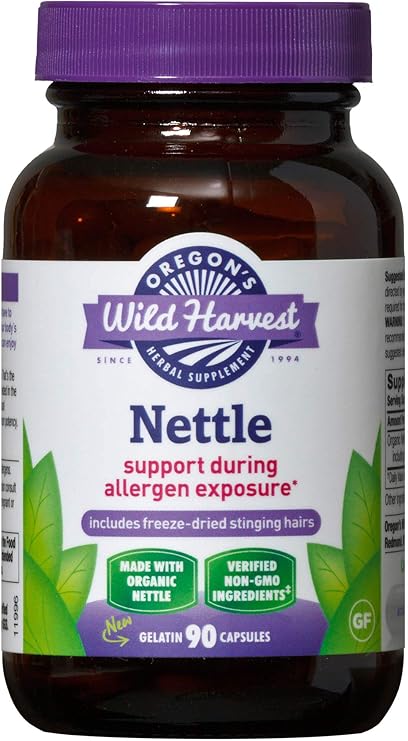 Amazon.com: Oregon's Wild Harvest, Certified Organic Nettle Capsules with Stinging Hairs, Allergy Supplement, 600 mg, 90 Capsules: Health & Personal Care Amazon.com: Oregon's Wild Harvest, Certified Organic Nettle Capsules with Stinging Hairs, Allergy Supplement, 600 mg, 90 Capsules: Health & Personal Care