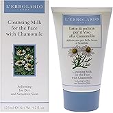 L'Erbolario Chamomile Cleansing Milk - Face Wash and Make-Up Remover for Dry and Sensitive Skin - Hydrating Facial Cleanser with Chamomile - 4.2 oz