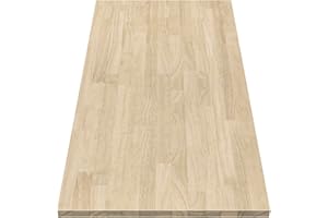 ARIEL 60 x 25 x 1.5 Hevea Unfinished Butcher Block Countertop, Solid Wood Butcher Block Table Top for DIY Workbench Top, Dining Table Top, Kitchen Island Top, Washer Dryer Top