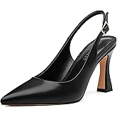 SHOWFOREST Slingback Heels for Women Pointed Closed Toe High Heels Sexy Stiletto Pumps Formal Wedding Prom Party Dress Shoes 3.5 Inch