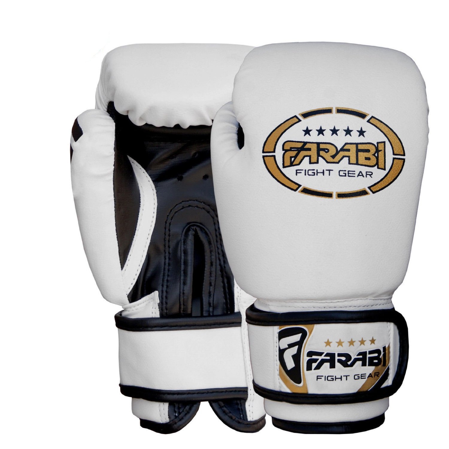 Kids boxing sparring gloves, junior mma muay thai kickboxing gloves punching bag training mitts 4Oz by Farabi (White)