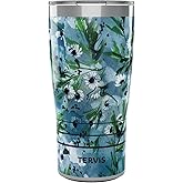 Tervis Traveler Kelly Ventura Teal Botanical Triple Walled Insulated Tumbler Travel Cup Keeps Drinks Cold & Hot, 20oz, Stainless Steel