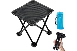 XinChangShangMao Mini Chair Folding Camping Stool Outdoor Portable Stools Lightweight with Carry Bag, Support 220 lbs, Black
