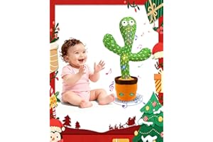 Hunfur Dancing Mimicking Talking Cactus Toy,Funny for Baby 6-18 Months, Singing Musical Record Repeat What You Say Light Up Toy for Toddler 1 2 3 Year Old Boy Girl (Volume Adjustment)