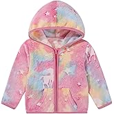 Adarl Toddler Baby Girls Fall Clothes Fleece Jackets Hooded Zip Up Cute Prints Fuzzy Coats Size 12 18 24 Months 2t 3t 4t 5t