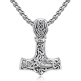 URONE Men Viking Pendant Necklace Sterling Silver Norse Viking Jewelry