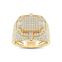 Wedding Anniversary Ring For Men's Baguette & Round