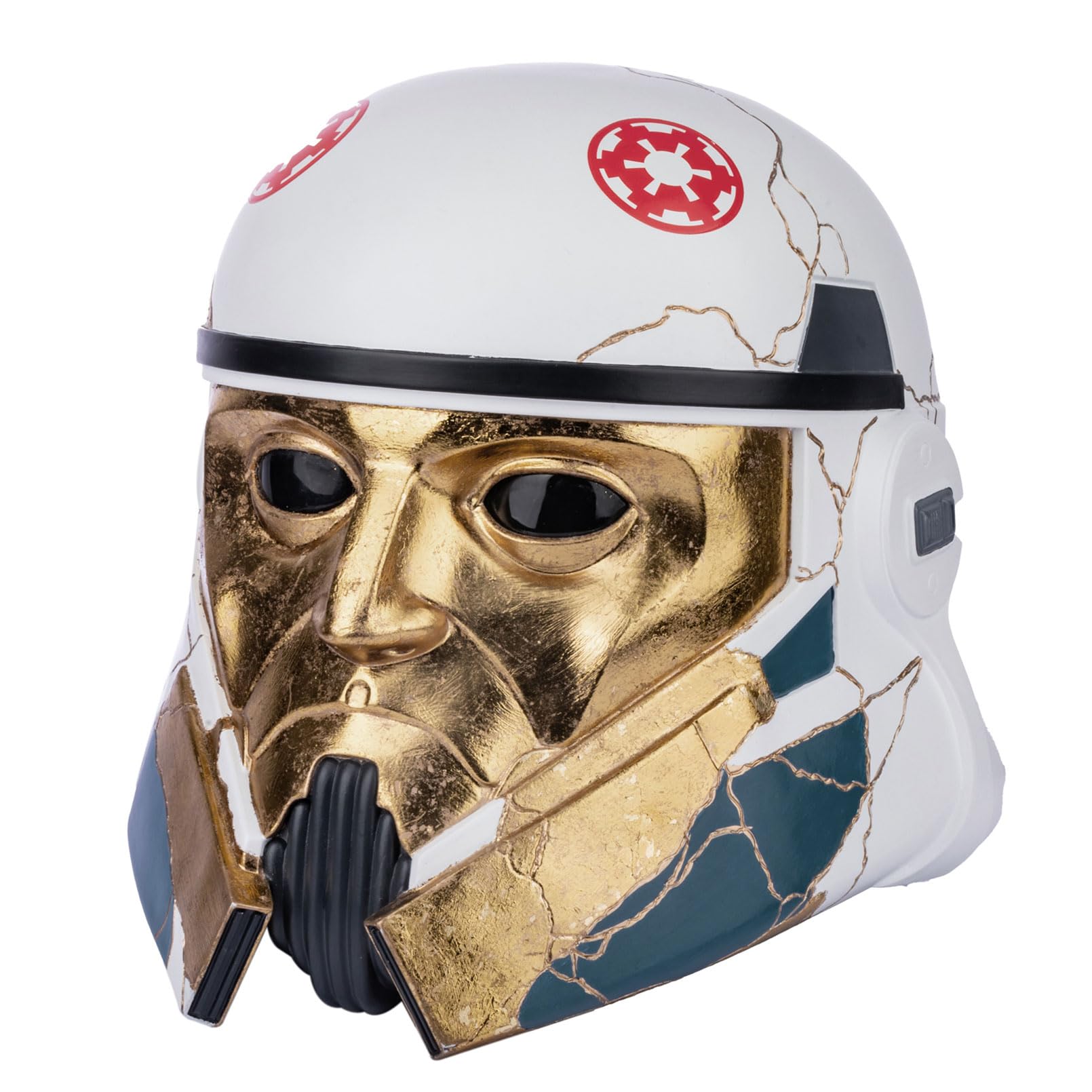 Photo 1 of Playcoshow SW Helmet The Black Series Cosplay Halloween Costume Wearable Mask Props for Adult (Gold)