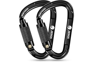 JRSGS Locking Carabiner Clips with Lock Mark Rock Climbing Carabiner Heavy Duty Carabiners Equipment Large Size Carabiner for Climbing, Rappelling,Hunting, Aerial Work