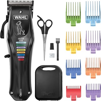 Wahl Colour Pro Rechargeable Pet Clipper 120 Min Run Time 8 Colour Combs