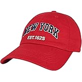 Elidan NY Dad Hat New York EST.1625 Cotton Cap, Adjust Buckle Strap, Unstructured Low-Profile NY Baseball Cap for Men & Women