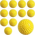 Forcebucket 12 Pcs Yellow Dimpled Softballs, 12-Inch Pitching Machine Balls for Indoor/Outdoor, Hitting and Fielding Practice Foam Sport