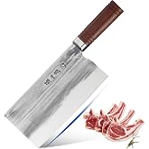 ZHANG XIAO QUAN SINCE 1628 Meat Bone Cleaver Knife Heavy Duty, Hand Forged Butcher with Sheath for Kitchen Outdoor Camping BBQ Gift for Men