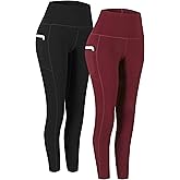 Fengbay 2 Pack High Waist Yoga Pants with Pockets, Tummy Control Workout Running Yoga Leggings for Women