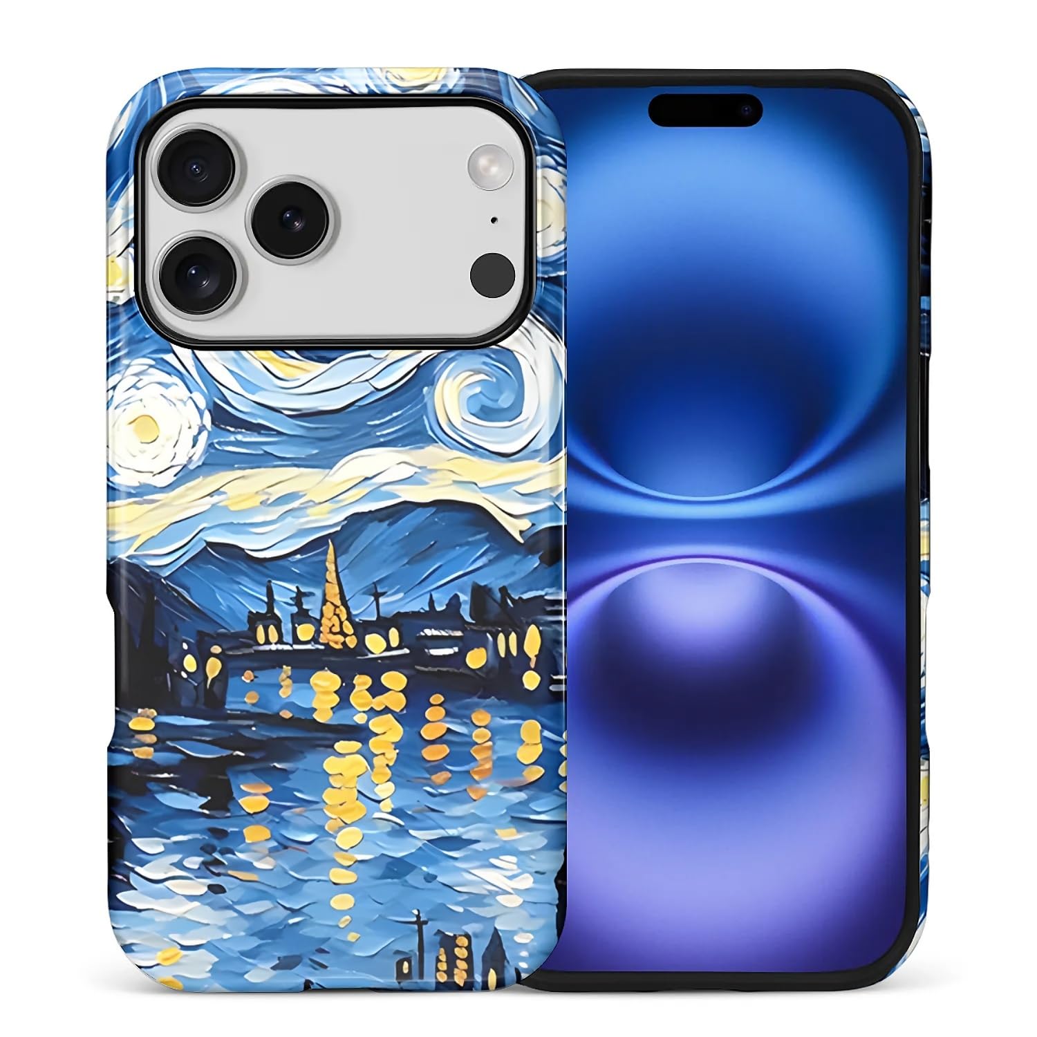 SmaMZ for iPhone 17 Pro Case, TL2 Starry Night Pier Shockproof Rugged Cover Dual Layer Soft TPU Hard PC Bumper Case Design for iPhone 17 Pro