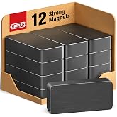 Grtard 12 Pack Ceramic Magnets Strong, Grade 8 Ferrite Magnet Heavy Duty | 1 7/8" x 7/8" x 3/8" Rectangular Strong Magnets, Black Blocks Magnet for Crafts, Science, Fridge, Whiteboard, Hanging Tools