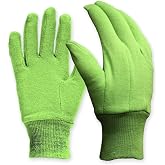 Digz Cotton Jersey Garden Gloves, Green, Medium | Soft breathable cotton jersey, snug knit wrist, light gardening, planting, weeding, seedlings, washable, green, flower beds