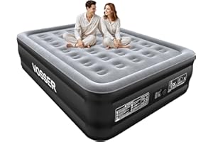 VOSSER Air Mattress Queen with Built in Pump,Blow Up Mattress in 3 Mins,18'' Raised Self Inflatable Mattress,Portable Airbed for Home,Floor&Camping,Queen Size Air Matress for Adults,660LB Max,Black