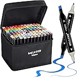 WELLOKB Alcohol Markers, 120 Colors Dual Tip
