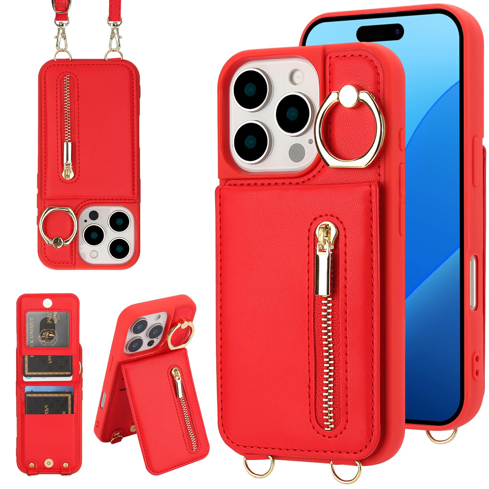 Jcxtrombulous Crossbody Wallet Case for iPhone 14