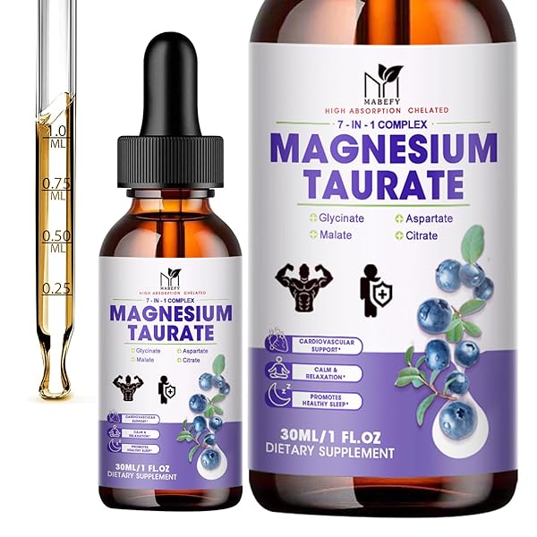 2 PACK | LIQUID MAGNESIUM TAURATE, GLYCINATE, MALATE, ASPARTATE, CITRATE CALM MAGNESIUM COMPLEX SUPPLEMENT FOR CARDIOVASCULAR,SLEEP,CALM,CRAMPS SUPPORT