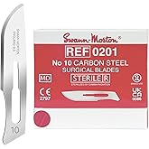 Swann Morton Surgical Scalpel Blade #10 - Sterile Dermaplane Blade for Face, Dermaplaning for Women & Men, Carbon Steel, Beau