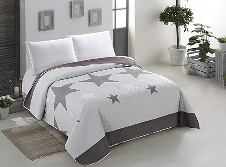 AmeliaHome Stardark Tagesdecke Mikrofaser grau 260 x 280