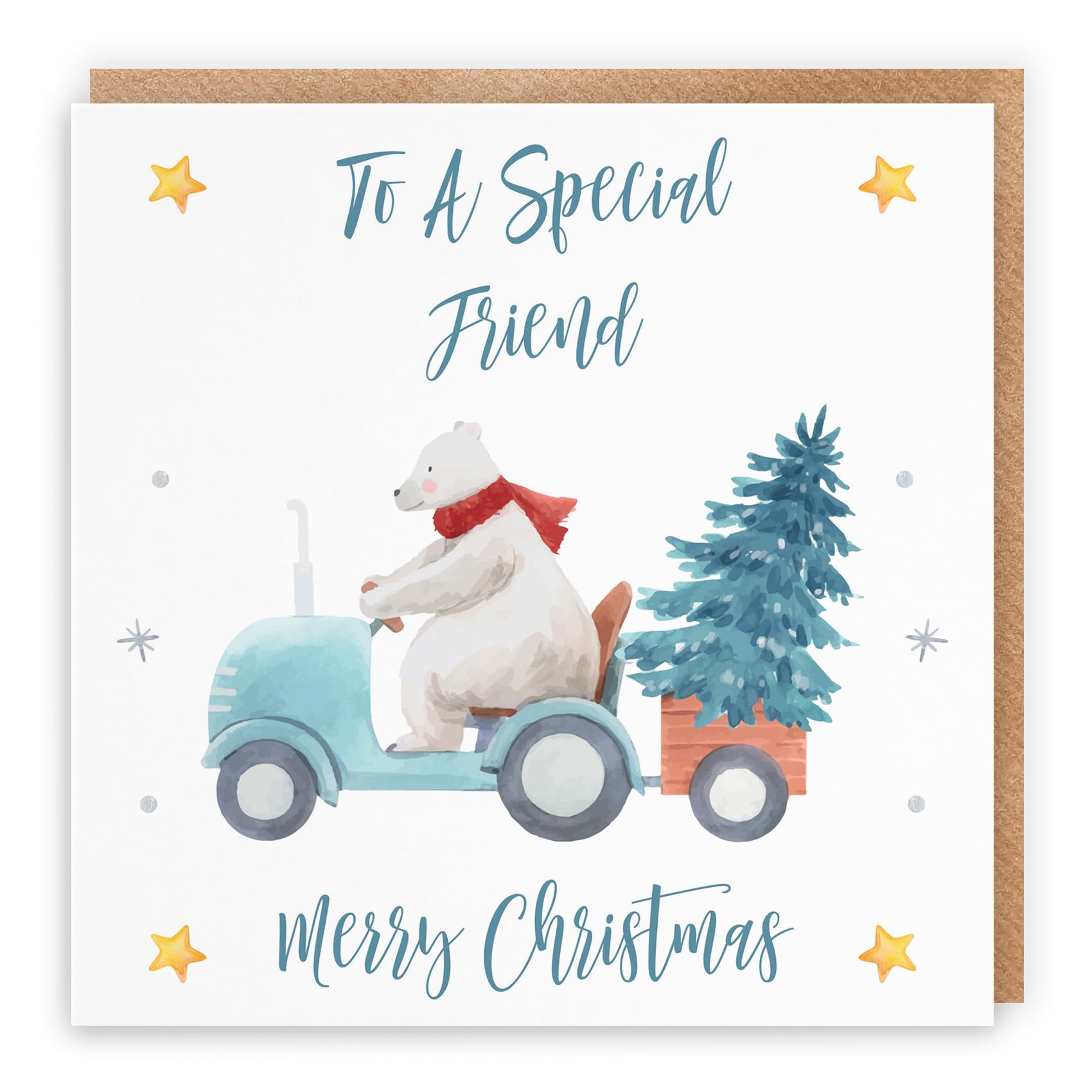 Hunts England - Friend Christmas Card - To A Special Friend - Merry Christmas - Polar Bear Collection