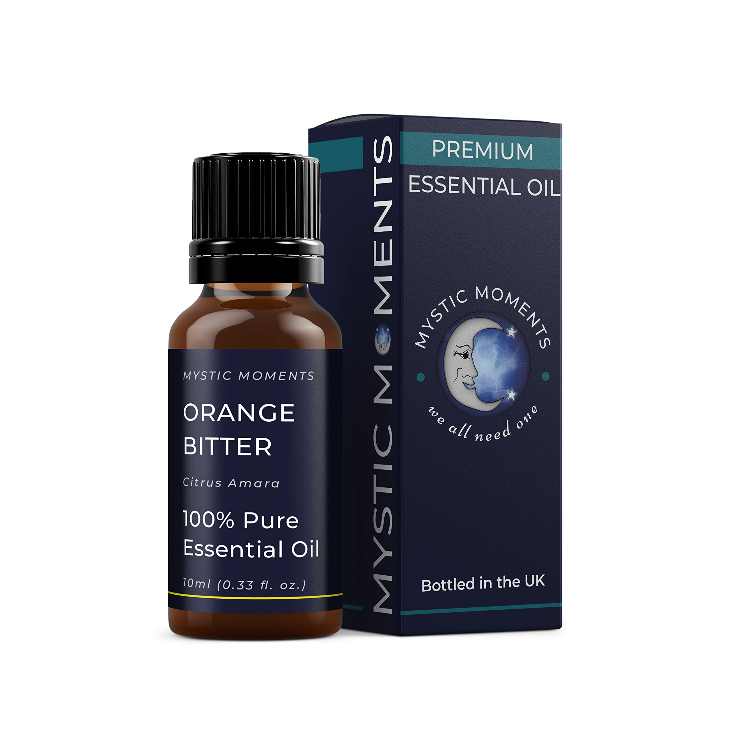 Mystic Moments | Orange Bitter Essential Oil 10ml | Citrus Aurantium | Sharp Green Citrus Aroma for Diffusers, Blends & Creative Home Ambience