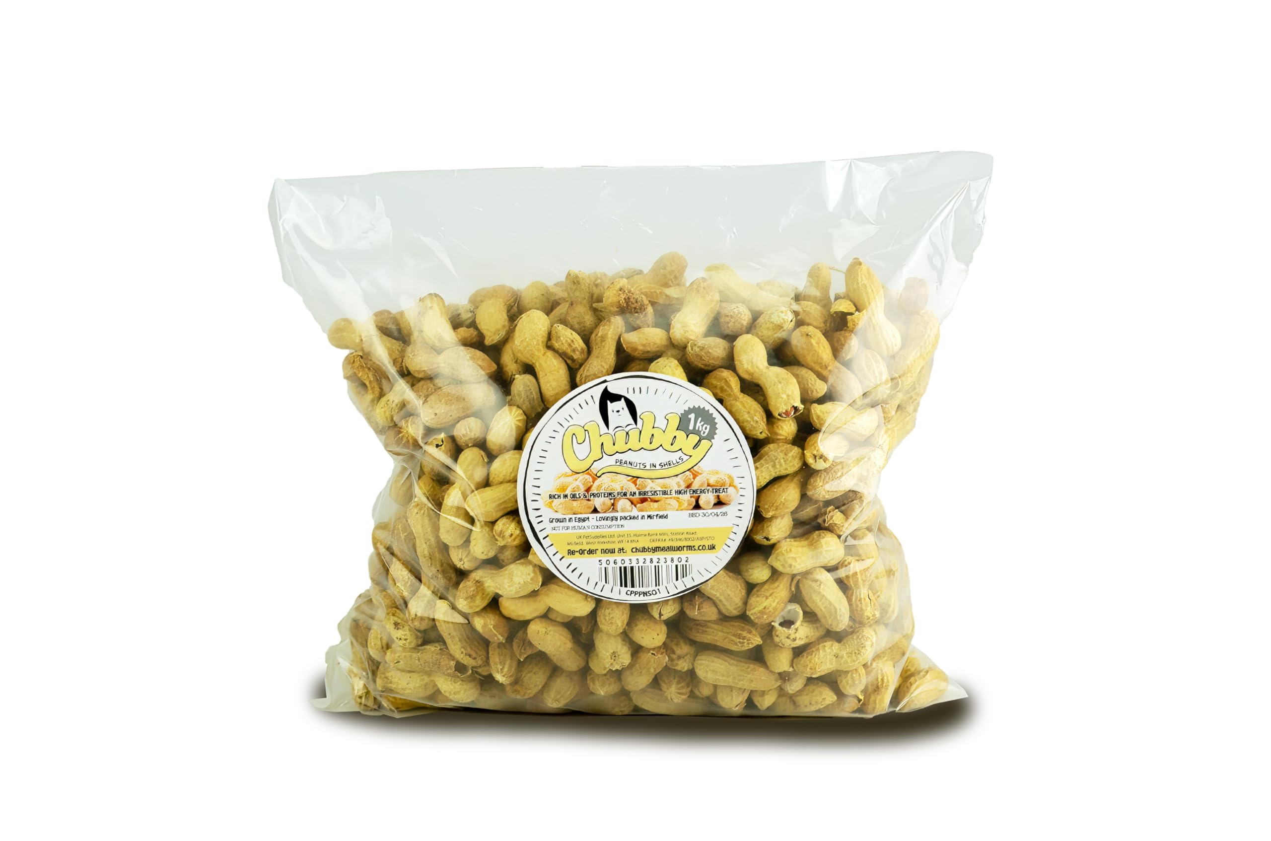 Chubby Peanuts in Shells for Squirrels (1 Kg), Aflatoxin Free Monkey Nuts for Squirrels, Premium All Natural Food, Peanuts for Squirrel, Chipmunks, Cardinals & Jays - with Compostable Bag