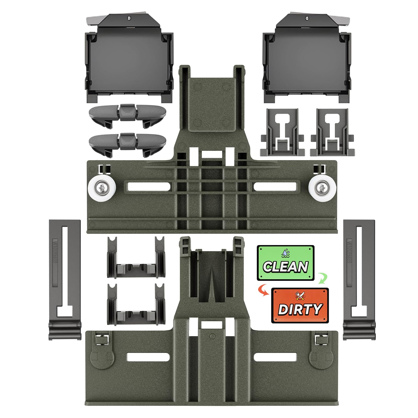 Photo 1 of [13 Pack] Upgraded W10350376 Dishwasher Top Rack Parts and W10195372 W10195373 Adjuster Housing for Kenmore Dishwasher parts,W10350374 W10712394 W10195840 For Kenmore Kitchenaid Dishwasher Parts