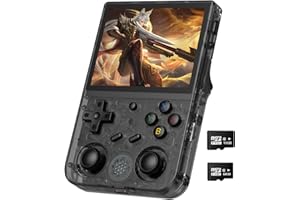 VOACLE RG353V Handheld Game Console , Dual OS Android 11 and Linux System Support 5G WiFi 4.2 Bluetooth Moonlight Streaming HDMI Output Built-in 64G SD Card 4452 Games (RG353V-Transparent Black)