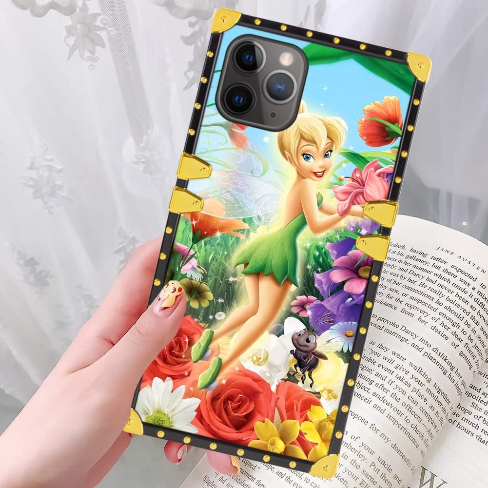 DISNEY COLLECTION iPhone 11 Pro Max Case for Women Girls Tinkerbell Pattern Design Glitter Luxury Slim Shockproof Bumper Protective Cover for iPhone 11 Pro Max 6.5 inch 2019