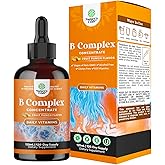 Vegan Vitamin B Complex Liquid - 9-in-1 Liquid B Complex Vitamins for Women & Men with B1 B2 B3 B5 B6 B7 Folate Methyl B12 Plus Vitamin C - Super Concentrated Non GMO & Naturally Flavored (120svg)