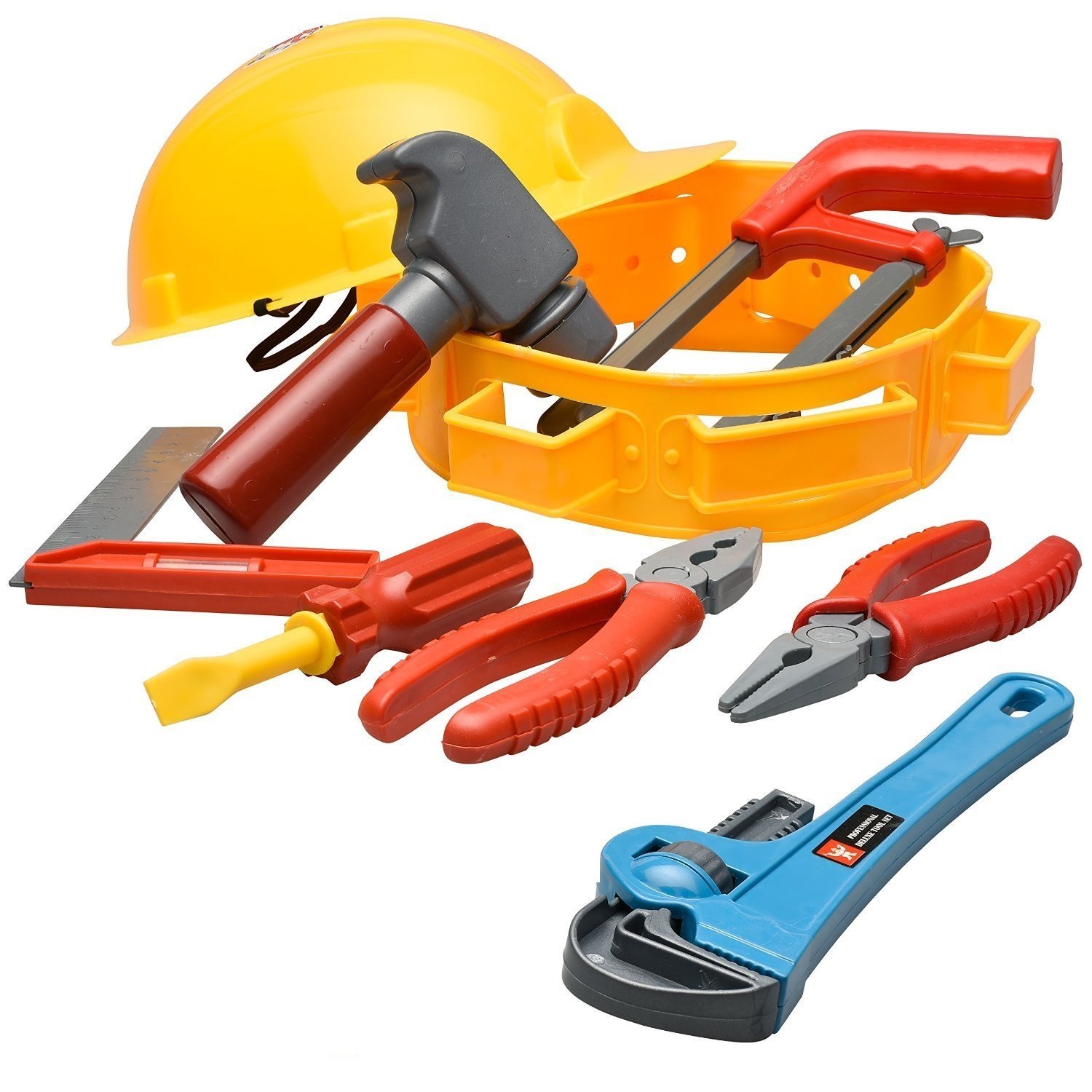 Prextex Little Handyman Kids Toy Tool Belt Set with Accessories and