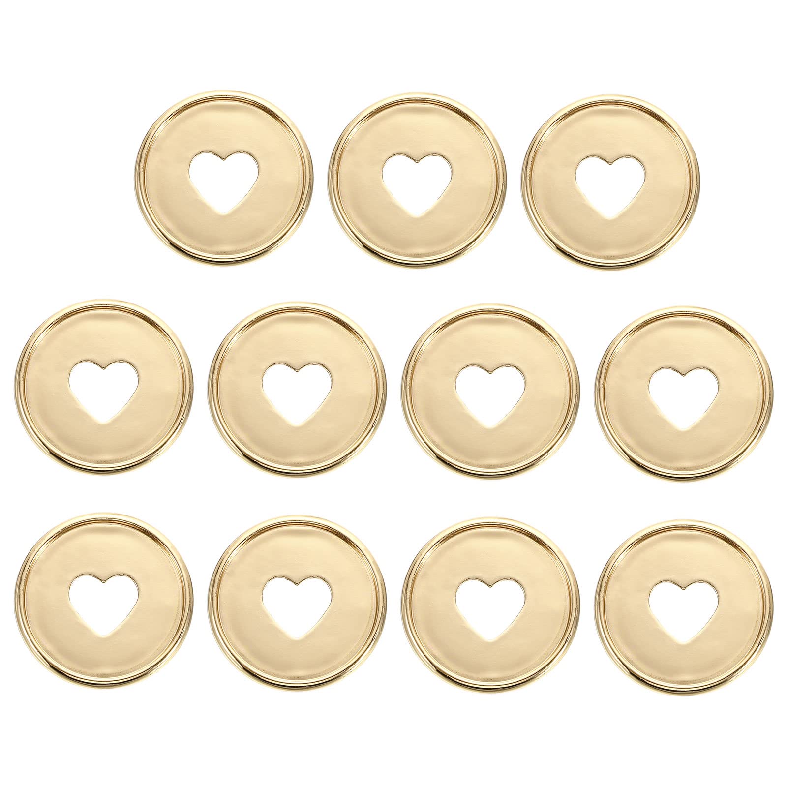 Photo 1 of PATIKIL 35mm Plastic Book Binding Discs, 11 Pack Discbound Expansion Discs Plating Heart Binder Rings for DIY Notebook Planner, Golden