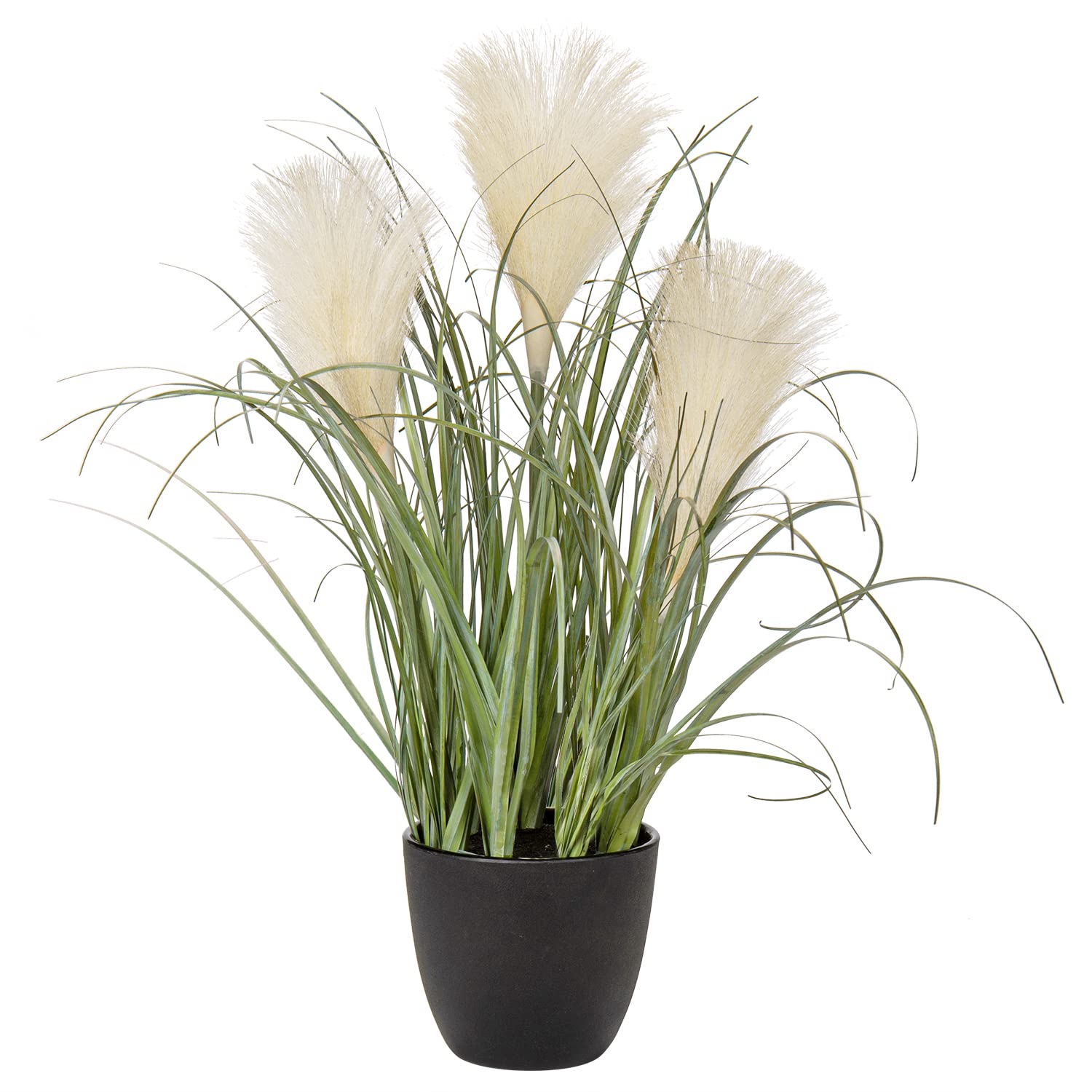 40CM Fake Pampas Grass Artificial Plants Indoors, White Faux Pampas Grass in Pot Decorative Greeneries for Home Décor, Living Room, Bathroom, Kitchen, Bedroom, Office, Table Decorations