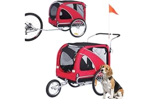 ANOUR 2 in1 Pet Bicycle Trailer and Jogger Travel Carrier Suitable for Small and Medium Dogs, Folding Storage 20303L