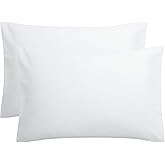 King Size Pillowcases Set of 2, 100% Egyptian Cotton 1000 Thread Count Soft & Breathable Pillow Covers, 20 x 40 Inches for Comfortable Sleep – White