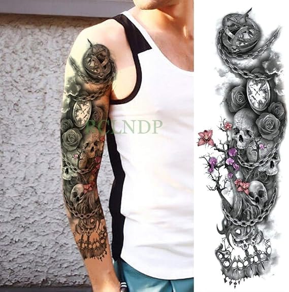 7pcs Imperméable Autocollant De Tatouage Totem Géométrie