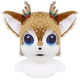 SMILETERNITY Faux Fur Animal Cat Mask Full Head Plush for Christmas Halloween Masquerade Party Costume Props