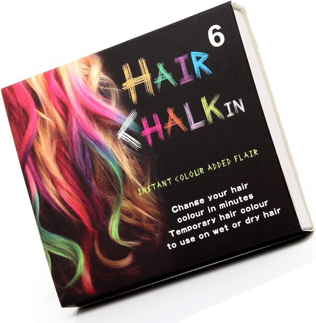 Trimming Shop 6pcs Washable Hair Chalk Sticks, Set of 6 Bright Colours Temporary Hair Colour - Image 3