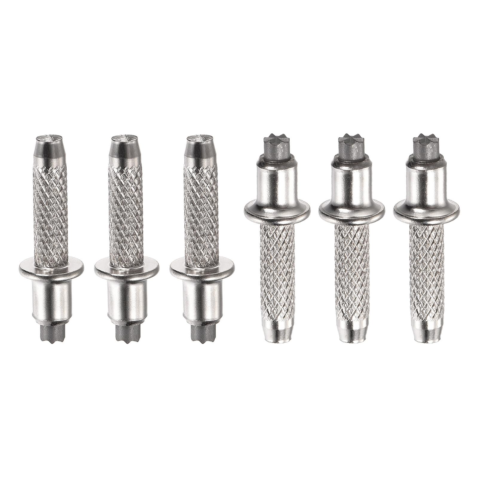 M METERXITY 6 Pack Trekking Poles Carbide Tips - Aluminum Alloy Walking Hiking Pole Tip Parts for Trekking Poles Outdoor Camping (10mm, Silver)