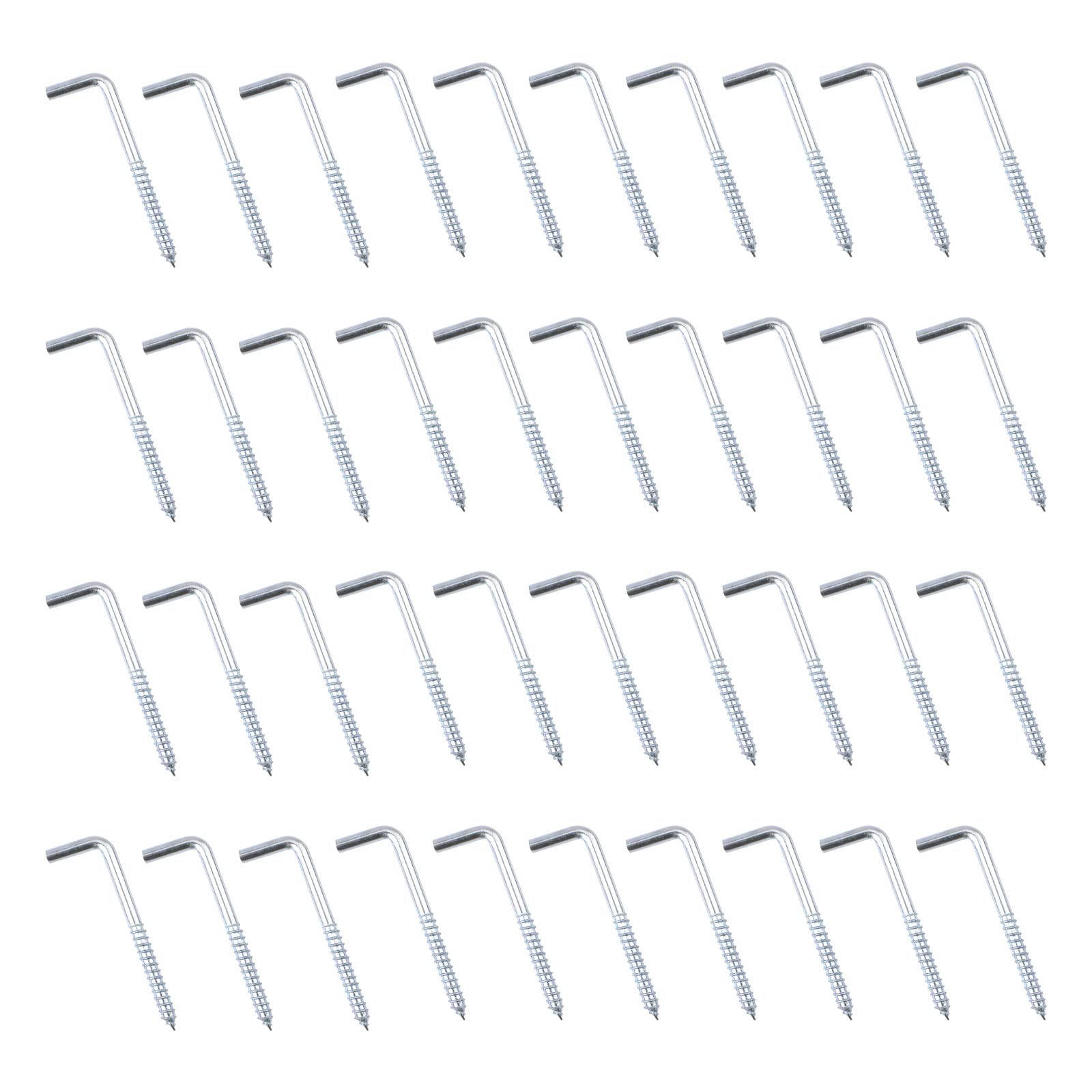 INCREWAY 100 Pcs L Hook Screws, Carbon Steel L Shaped Hooks for Hanging Items, Easy Install, Galvanized Finish