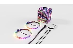 HYTE LS30 qRGB Light Strips & Nexus Portal NP50 Bundle - Digital Immersion Lighting - 1000mm (2 Pack) - Black