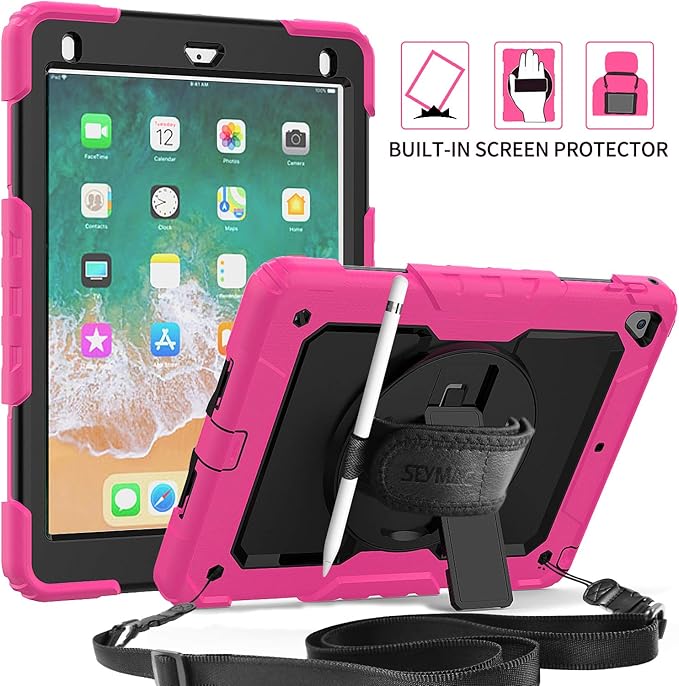 iPad 9.7 Case, SEYMAC iPad 5th/ 6th Generation Rugged Case with 360