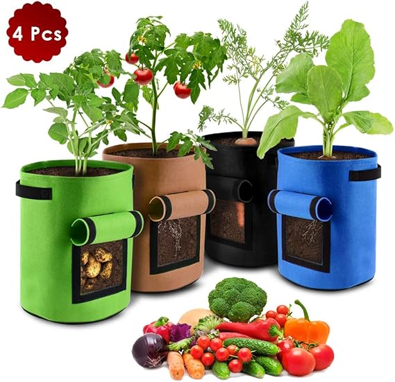 BROTOU Vegetable Grow Bag, Planting Grow Bags 7Gallon Breathable